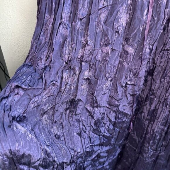 Whimsigoth Purple Dress XL 16/18 vtg Babydoll Velvet Crushed Taffeta Fairycore - Picture 11 of 13